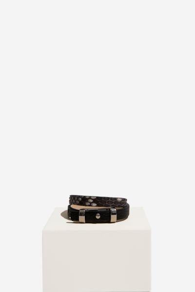 G Projects Lisa Siyah Deri Bileklik